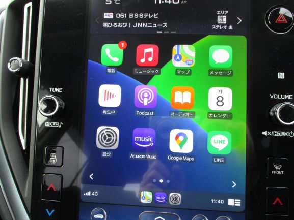 レヴォーグ センターインフォメーションディスプレイ AppleCarPlay